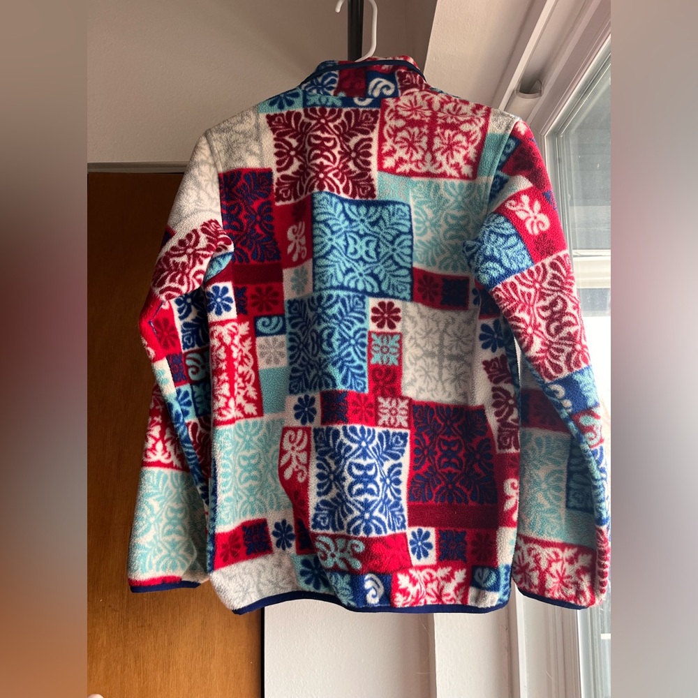 Patagonia Synchilla Snap-T Pullover Nordic Patchwork Mosaic Red White Blue XS - Picture 3 of 4